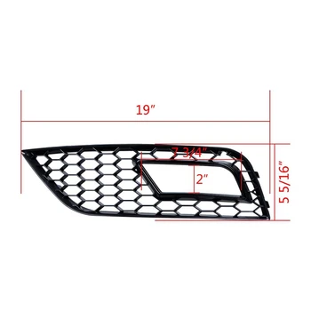 2X RS4 Stiliaus Bamperio Apatinės Grotelės, Rūko žibintai Grotelės Suderinama su 2013-2016 m. už A4 B8.5 (Juodos Grotelės+Viršelis)