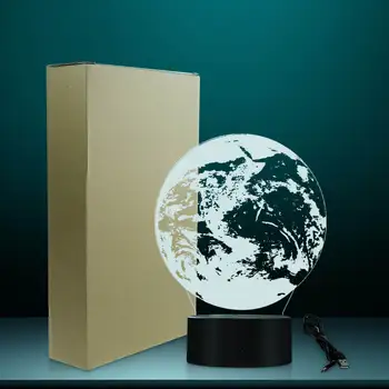 3D Efektas Žemė 3D Optinė iliuzija Naktį Šviesos Stalo Lempa 