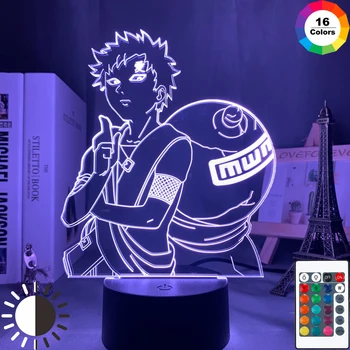3D Lempos NARUTO Gaara Pav Vaikų Nakties šviesos diodų (LED) Anime, Japonų Manga Baterija Lempos Kambario Dekoro Kūdikių Miego naktinė lempa Dovana