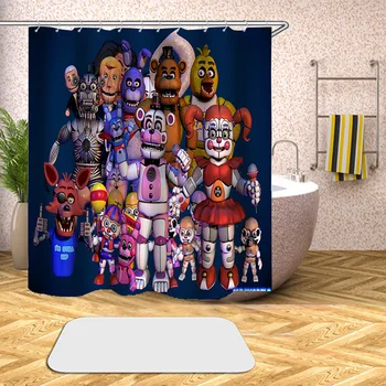 3D Penkias Naktis Freddy Anime Dušo Užuolaidos Vandeniui Dušo Užuolaidos Vonios kambarys Poliesteris Mergaičių, Berniukai, Kids