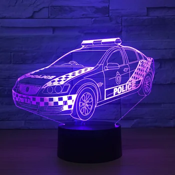 3D Policijos Vaizdo Led Namų Dekoro Nuolydžiai Modeliavimo Stalo Lempa Vaikas Palieskite Mygtuką, Automobilių Nakties Šviesos Kūdikių Miego Usb Apšvietimo Dovanos