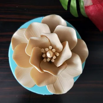 3D Silikono gėlių pelėsių pyragas apdaila Rožių žiedų formos muilo silikono formų torto formos žvakės aromatas, akmens formos