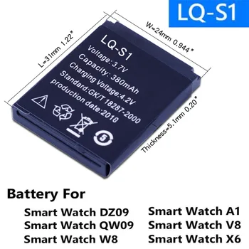 3PCS LQ-S1 3.7 V, Li-ion Polymer Baterija Skirta Smart Žiūrėti HLX-S1 DJ-09 AB-S1 M9 FYM-M9 JJY-S1 DZ09 QW09 W8 A1 V8 X6