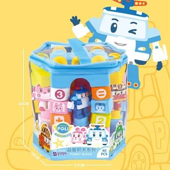 40pcs Originali Robocar Poli Korėja Vaikams, Žaislai Robotas odinas Blokų Skaičius Vaikų Plytų Acion Pav Žaislai Legoings Žaislai Berniukams