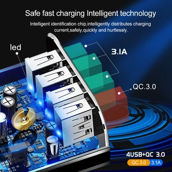 48W Greitas Įkroviklis, 3.0 USB Įkroviklis Samsung A50 iPhone 7 8 X Huawei P20 Tablet QC 3.0 Greitai Siena Çkroviklio JAV, ES, UK Plug Adapte