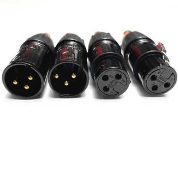 4Pcs Neutrik XLR RCA Female Lizdas Adapteris, sidabrą, Raudona RCA kištukas HIFI Audio jungtis