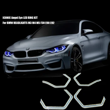 4x šaltai Balta SMD LED Angel Eyes BMW 3 Series F30 F32 335i M3 M5 E90 M4 E90 E92 Automobilių Stilius SMD Halo Žiedas Žibintų Komplektai