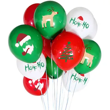 50 Kalėdų balionai, raudona, žalia ir balta lateksiniai balionai tinka Kalėdų šalys, mokyklos klasėje apdaila