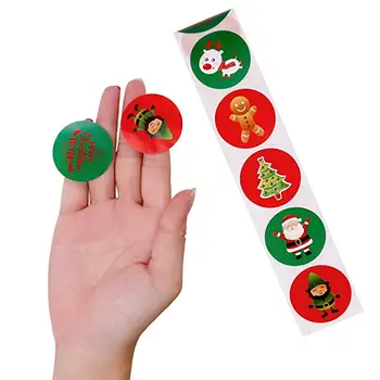 500pcs/roll kalėdų lipdukas 24 dizaino modelis animacinių filmų aplinkosaugos ¾enklelis žaislų vaikams kalėdų dovana vandeniui lipnias etiketes