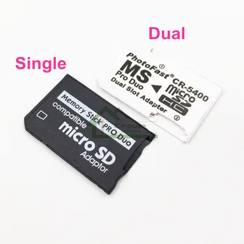 [50PC/ LOT] Vienos ir dviejų laiko Tarpsnių Card Reader Naujas Micro SD SDHC TF, MS Memory Stick Pro Duo Reader PSP Kortelės Adapteris