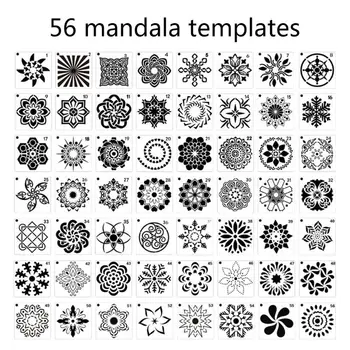56 Pack Mandala Dot Tapybos Šablonų, Trafaretų, Mažų Mandala Šabloną Trafaretai WXTA