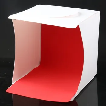 6pcs spalva Nešiojamas Sulankstomas Studija Difuzinis Minkštas dėžė Su dviguba LED Šviesos Juoda Balta Fotografija Fono Foto Studija dėžutę