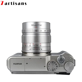 7artisans55MM F1.4 Didelės Diafragmos Portretų Rankinio Fokusavimo Fotoaparatas Objektyvas Canon EOS M fotoaparatas Sony E Mount Fuji FX M4/3 Mount