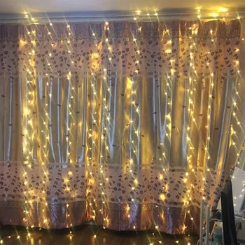 8Mx2M LED Varveklis Užuolaidų Kalėdų Dekoratyvinis Apšvietimas Girliandą Vestuvių Pasakų Žibintai Šalis Naujųjų Metų Sodo Atostogų Lauko Apšvietimas