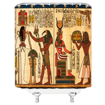 Afrikos Kultūros Dušo Užuolaidos Vonios Užuolaidų, Namų Dekoro Vonios kambarys Poliesteris atsparus Vandeniui Dušo Užuolaidos Egipto Faraonas su Kabliukais