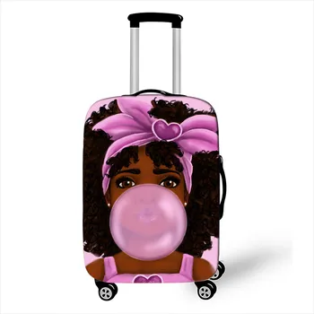 Afrikos mergina bagažo dangtis Afro moterų bagažo padengia Kelionės Reikmenys, elastinga vežimėlio atveju lagaminą padengti 18-32 colių
