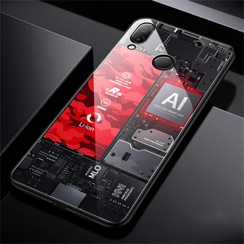 Aixuan Atveju Xiaomi Redmi 7 Pastaba Atveju dažytas Grūdintas Stiklas Silikoninis Apsauginis Dangtelis Redmi 7 Pastaba Pro Atvejais, Raudonųjų Ryžių