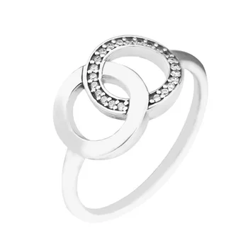 Aišku, CZ Ratą Žiedai Moterims 925 Sterlingas Sidabro Juvelyriniai dirbiniai Moterų Žiedai Meilės Prijungtas Pasirašyti Kristalų Žiedai Pasiūlyti Papuošalai