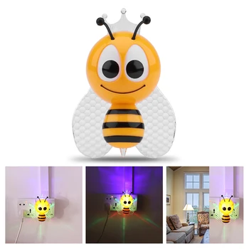 Animacinių filmų LED indukcijos spalvinga bičių naktį šviesos mielas kūdikis vaikas sienos lempos miegamųjų namo apdaila