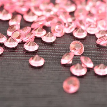 Apdailos De Mariage 10000pcs Rausvos Fuksija Diamond Confettie Vestuvių Stalo Sklaida Dekoruoti Akrilo Gimtadienio Kristalai