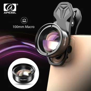 APEXEL HD optinis telefono fotoaparato objektyvas 100mm macro Mobiliojo objektyvas super makro vaizdo Kameros lęšiai, skirti 