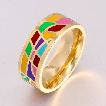 Atvykimo Moterų Žiedai Moterų Žiedo Spalva Vintage Emalio Pakabukai Žiedas 0.8 cm Plotis prabangos Prekės ženklo Dizaineris Žiedas Papuošalai