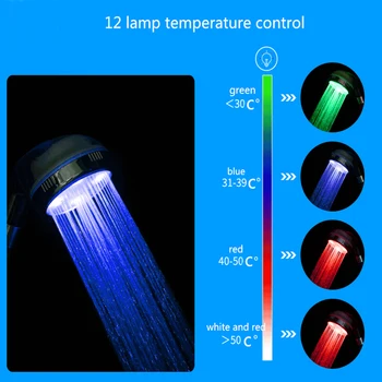 Automatinis Magija Dušo Spalvinga LED Žibintai, Perduodant, Lietaus Dušo Galva Viena Apvali Galvutė Vandens Vonia, Vonios kambarys