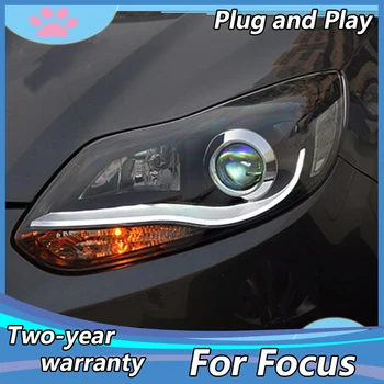 Automobilio Stilius 2012-m. Ford Focus, LED Žibintai Naujas Focus3 DRL Dvigubo Objektyvo Šviesos H7 HID Xenon bi-xenon 