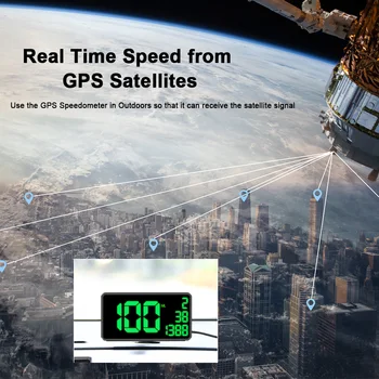 Automobilių Skaitmeninis GPS Spidometras km / H KMH Greičiu Ekranas 6.2 Colių Didelis Ekranas, Didelis Šriftas, iš Viso Kilometražo Skaitiklio Palydovų Laikas