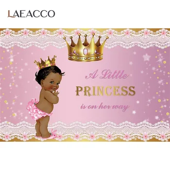 Baby Shower Fone Mūsų Mažoji Princesė Yra Apie Savo Kelią Rožinė, Pagalvėlė Karūna Photocall Šeimai Šalis, Plakato, Fotografijos Fone