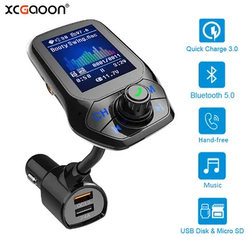 Bluetooth 5.0 FM Siųstuvas Automobilių AUX, USB, MP3 Grotuvas, Bevielis Automobilinio Rinkinio Su QC3.0 Greitai Įkrauti 3 USB Automobilinis Įkroviklis