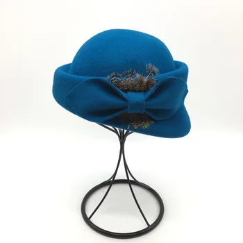 Britų stiliaus Kietas retro Hypotenuse dailininko bžūp rudenį, žiemą, moterų vilnos beretė palydovė bžūp vestuvių Bažnyčioje Oficialų skrybėlę