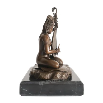 Bronzos Saraswati Skulptūra Induizmo Mitologijoje Išminties, Gerovės Deivė, Indija, Budos Statulėlės Statula Meno, Verslo Dovanų