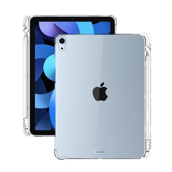 Case For iPad Pro 11 10.5 10.2 9.7 Oro 4 3 2 1 2016 2017 2018 2019 2020 Aišku, Minkšto Silikono Su Pieštukas Turėtojas Galinį Dangtelį Atvejais