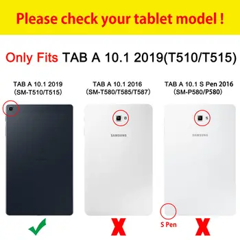 Case For Samsung Galaxy Tab 10.1 2019 T510 T515 SM-T510 SM-T515 Padengti Funda Tablet Mados dažytos Stovėti Shell +Filmas+Rašiklis