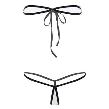 ChicTry Seksuali Moteris Micro Mini Brazilijos Bikini Karštas Erotinis apatinis Trikotažas Moterims, maudymosi Kostiumėliai, Maudymosi Kostiumą, Vamzdžių Liemenėlė Viršų G-string Apatiniai