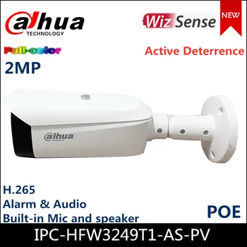 Dahua 2MP IP Kamera Full POE vaizdo Kamera IPC-HFW3249T1-KAIP-PV Aktyvios Atgrasymo Fiksuoto židinio Kulka WizSense Tinklo Kameros