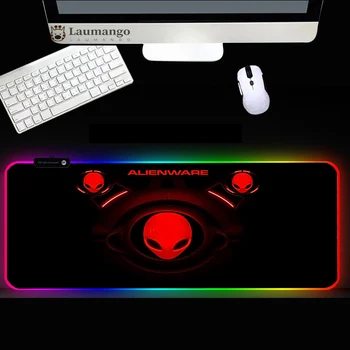 Dell Alienware RGB Pelės Mygtukai Šviesos LED Žibintai Darbalaukio Žaidimų Aksesuaras Mousemat Kompiuterio stalas kilimėlis alfombrilla xxl kilimėlis