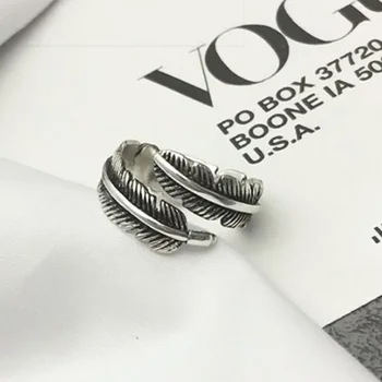 Derliaus stilingas vario garbanotas texturized plunksnų žiedai moterų Kalėdų dovana reguliuojamas žiedo ponios papuošalai Anillos B0211