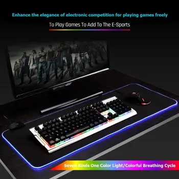 Didelis LED RGB Pelės Mygtukai USB Laidinio Gumos Apšvietimo Žaidimų Kilimėlis ir Staliniai kompiuteriai, Pelės Kilimėlis Kompiuterio Overwatch Pubg LOL