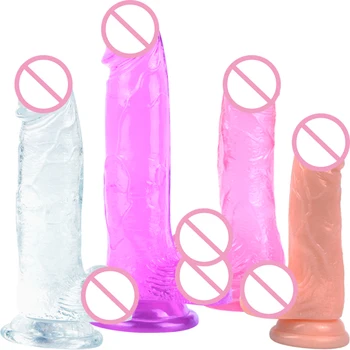 Dildo Realistiškas Penis Moterų Masturbacija Erotiniai Žaislai Suaugusiųjų Sekso Žaislai Moteris, Švelnus Dildo Realus Siurbimo Taurės Vyrų Penis