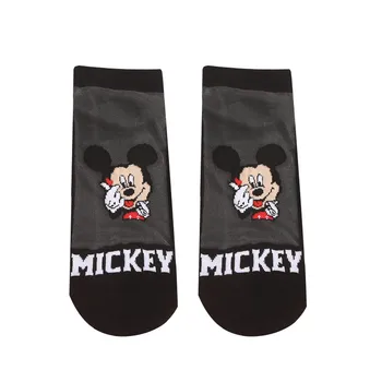 Disney 5 Poros kvėpuojantis Mickey/Minnie spausdinti pora mėgėjams kojinės juodos šilko laukinių kvėpuojantis kojinės suaugusiųjų kojinės naujas