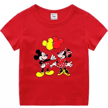 Disney Mickey Minnie Mouse Print T Shirts Berniuko Drabužiai Vaikams Mergina Tees Viršuje Vaikų Drabužių Atsitiktinis Berniukas Mergaitė Palaidinukė