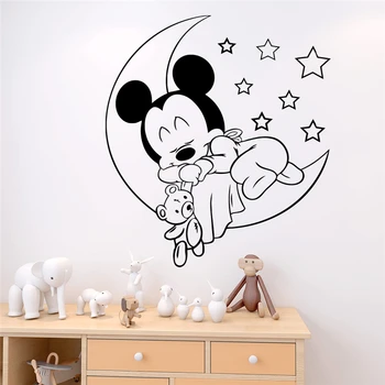 Disney miega peliukas mėnulis, žvaigždės, sienų lipdukai vaikams kambariai namų dekoro animacinių filmų sienų lipdukai, vinilo jam prilygintą išsilavinimą meno 