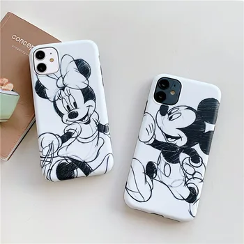 Disney Penciling Mickey Minnie Matinis DTD Soft Case for iPhone 11 Pro Max XR XS Max 7 8 Plus X SE viso Kūno Telefono Galinį Dangtelį