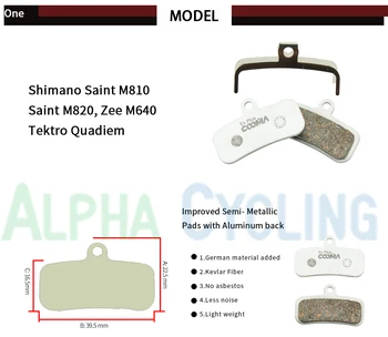 Dviračio Diskiniai Stabdžiai Pagalvėlės Shimano Saint M810 M820 ZEE M640 H01 H03A ir Bengalijos Helix 4X D01S, D02S , Aliuminio Atgal, 4 Poros
