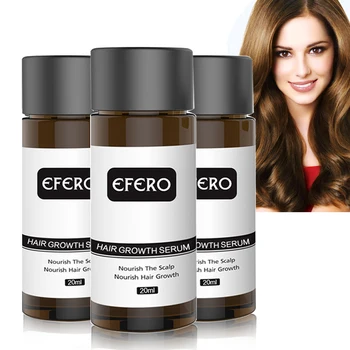 EFERO 3pcs/daug Plaukų Augimą, Plaukai Greičiau Atauga Kovos su Plaukų Slinkimas Pastatų Grožio Tankus, Remonto, Restauravimo Gydymo Serumas