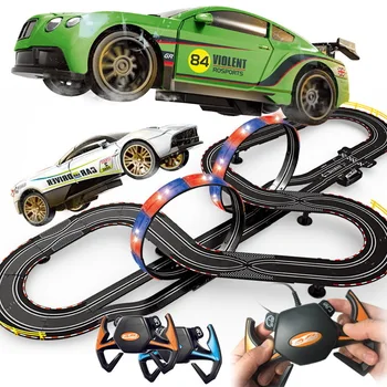 Elektros lenktynių stebėjimo žaislai nuotolinio valdymo drift racing autorama grandinės voiture geležinkelio 