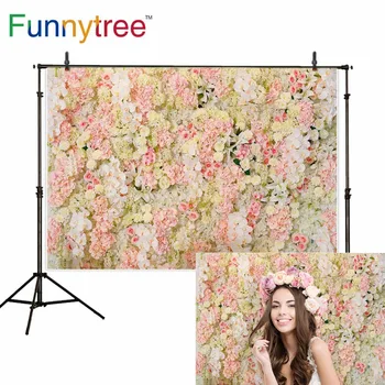Funnytree photophone fone mažas dydis, balta spalva 3D gėlių sienos kūdikių fotografija backdrops photocall vestuvių plona vinilo