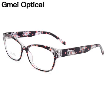 Gmei Optinis Urltra-Šviesos TR90 Visą Ratlankio Optiniai Akinių Rėmeliai Su Gėlėmis Moterų Plastiko Trumparegystė Presbyopia Akinių M2063